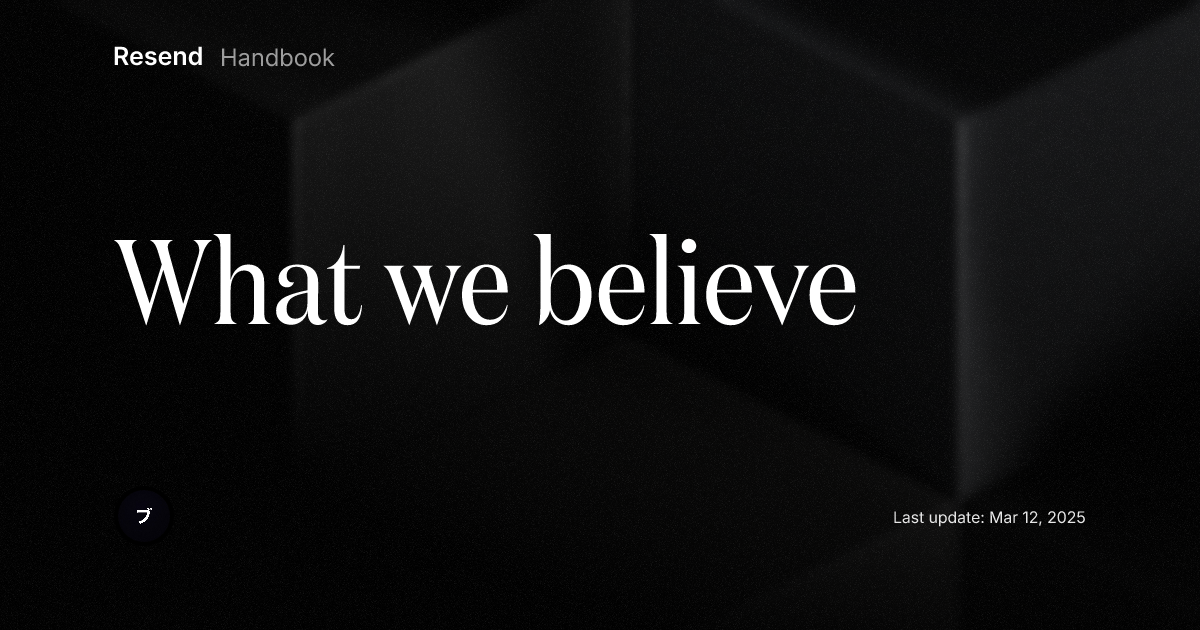 What we believe