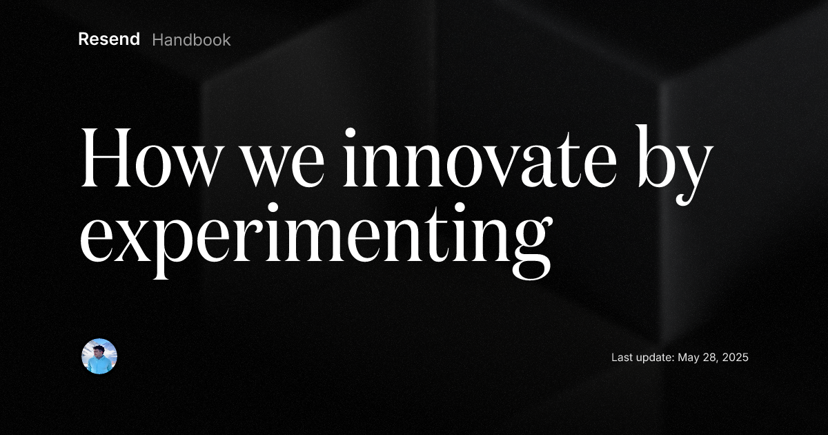 How we innovate by experimenting