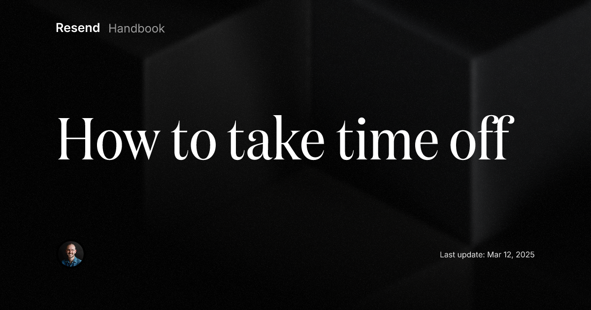 How to take time off