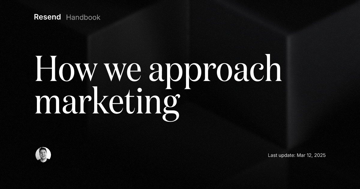 How we approach marketing